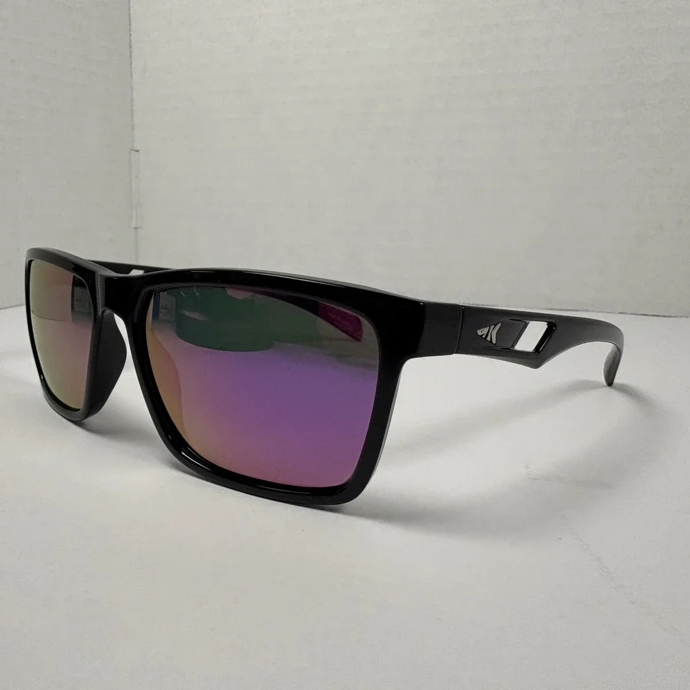 KastKing Flatrock Polarized Sunglasses Black Frame Purple Mirror